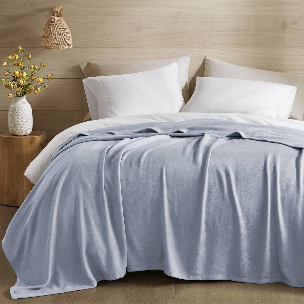 Bamboo Cotton Rayon from Bamboo Cotton Blanket, Light Blue color. Picture 2