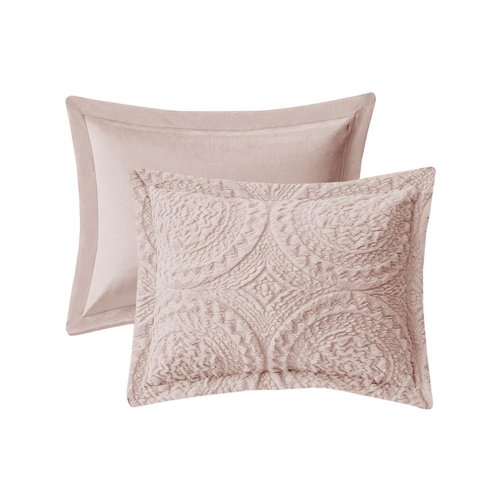 Embroidered Medallion Faux Fur Ultra Plush Comforter Mini Set. Picture 3