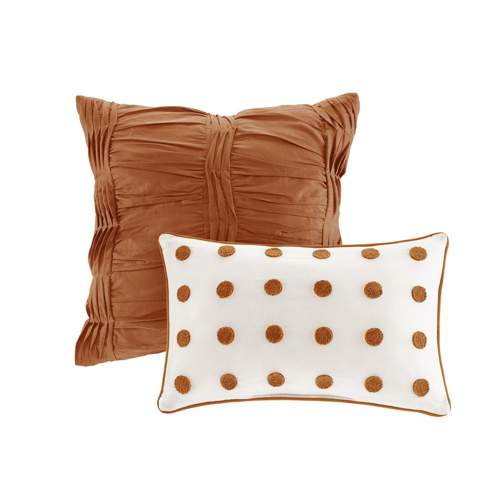 Cotton Jacquard Comforter Set with Euro Shams and Throw Pillows. Picture 3