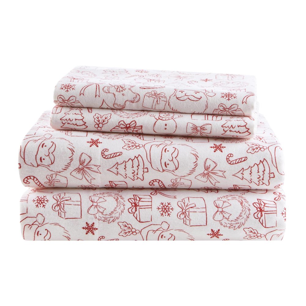 100% Cotton Flannel Pigment Printed Sheet Set. Picture 1