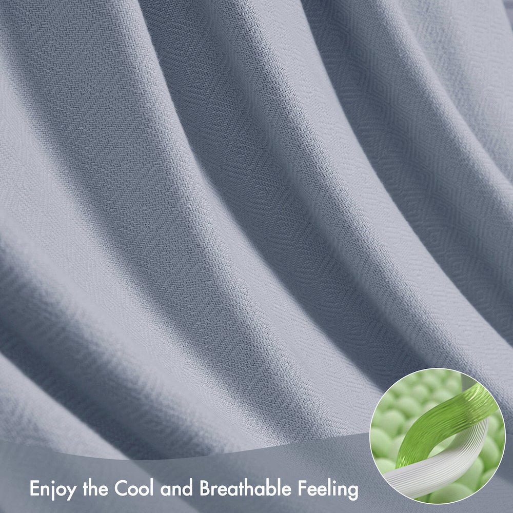 Bamboo Cotton Rayon from Bamboo Cotton Blanket, Light Blue color. Picture 5