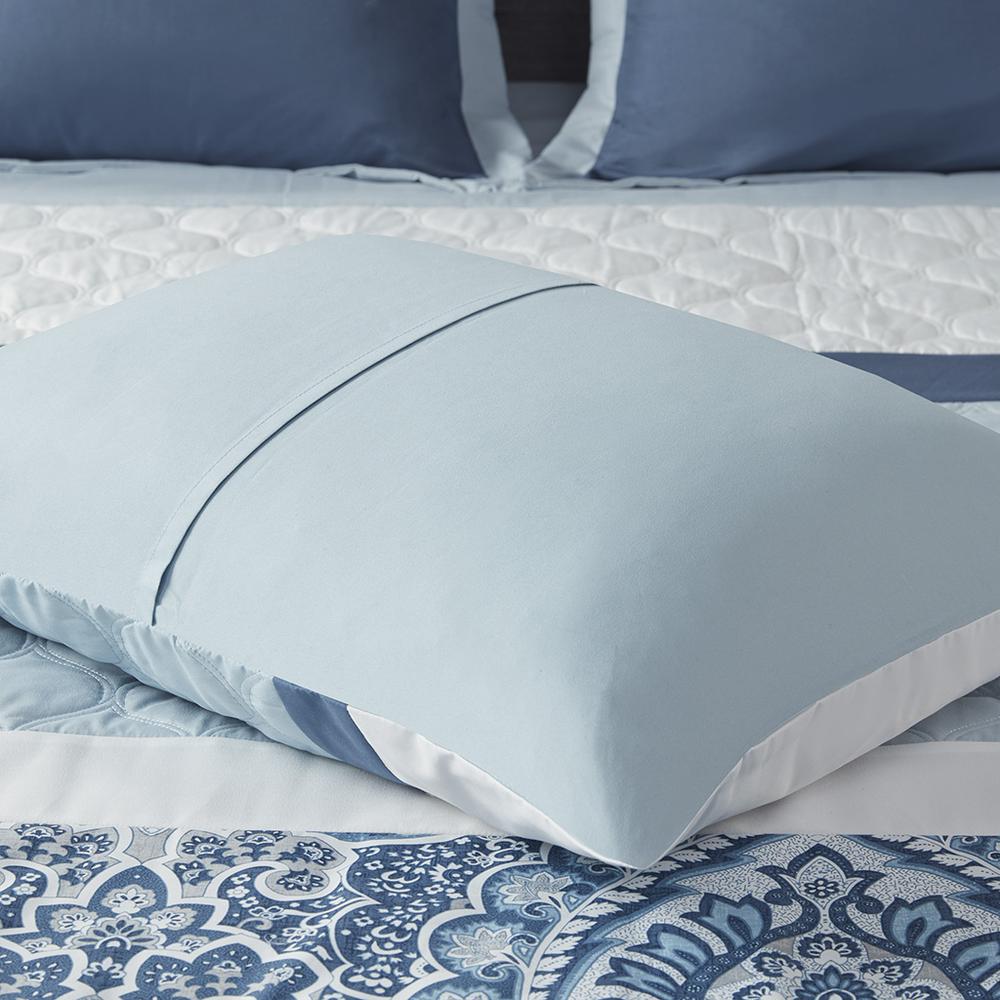 Shawnee 8 Piece  Comforter Set, Blue color. Picture 1