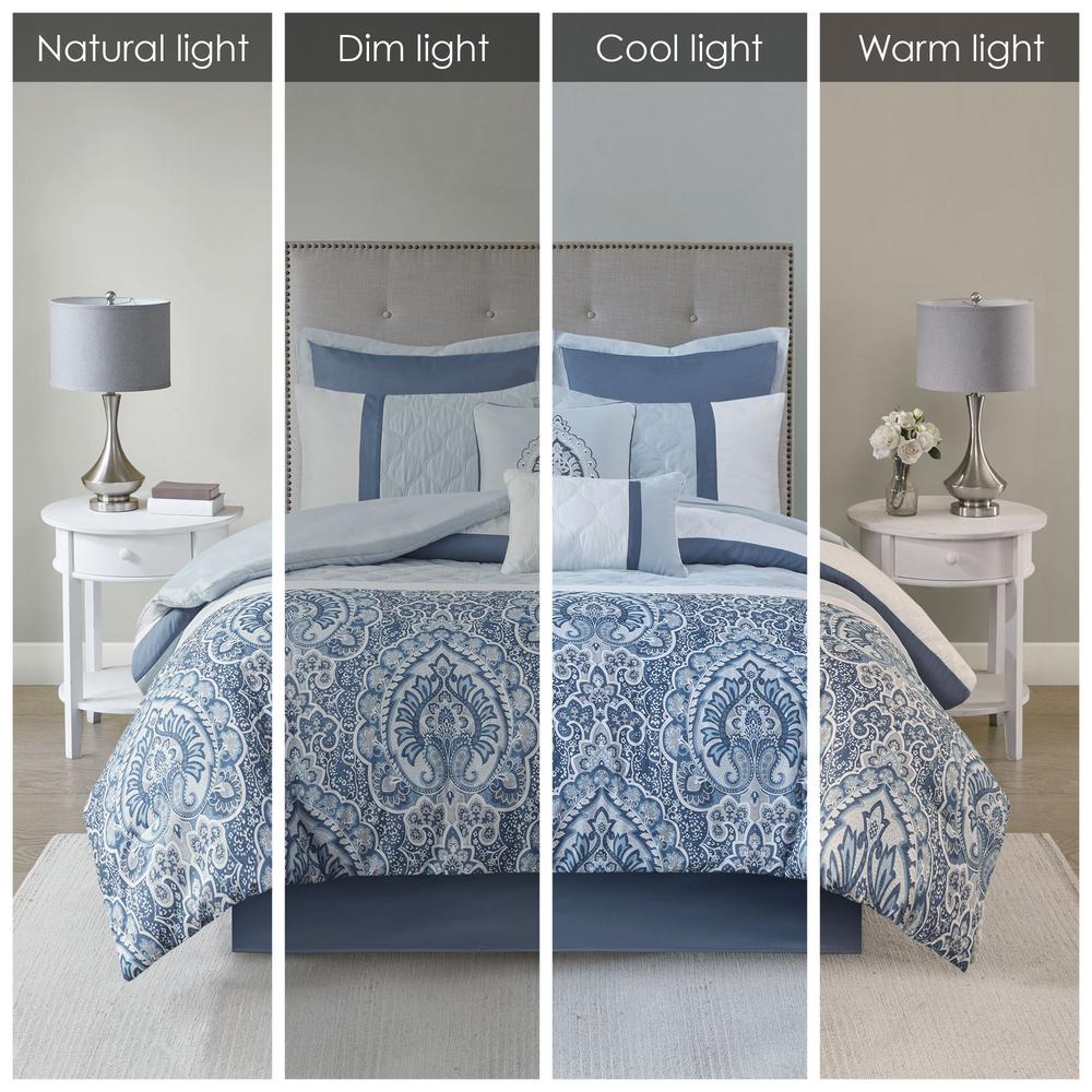 Shawnee 8 Piece  Comforter Set, Blue color. Picture 2