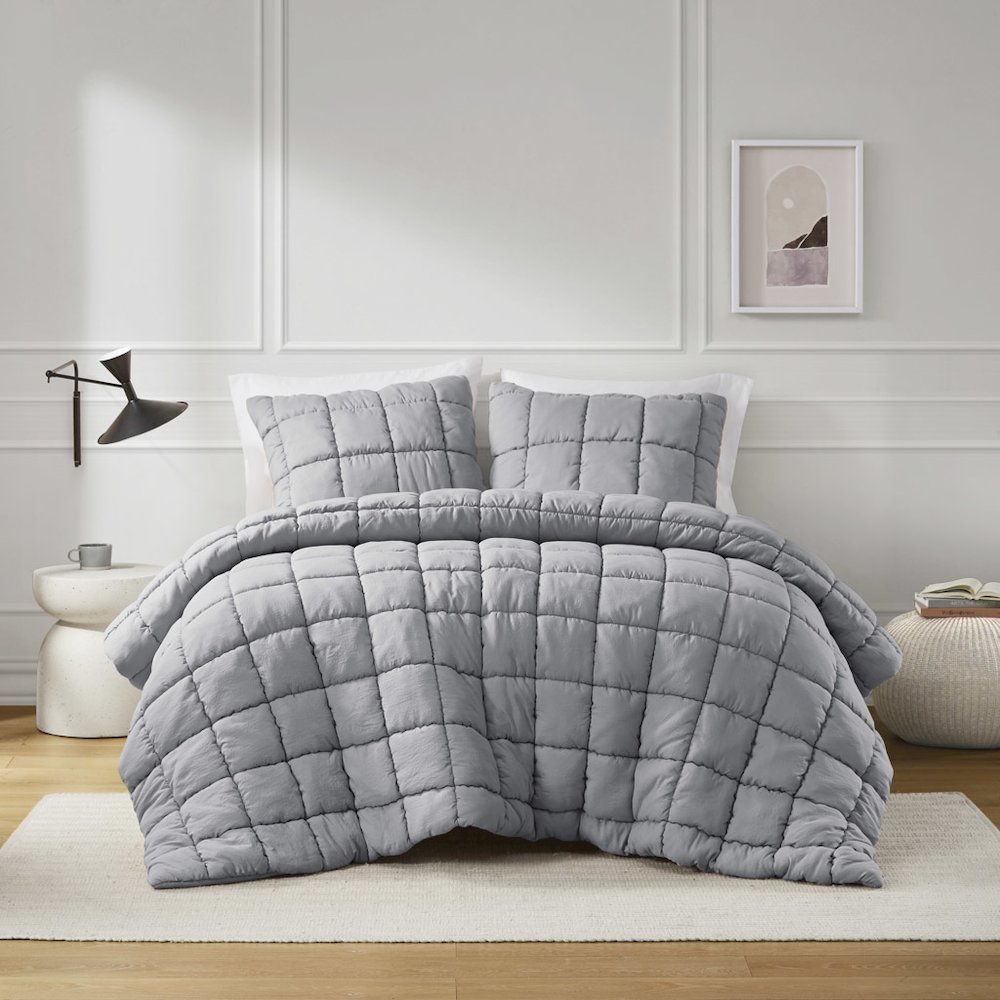 Dream Puff Down Alternative Comforter Set in Grey Color. Picture 5