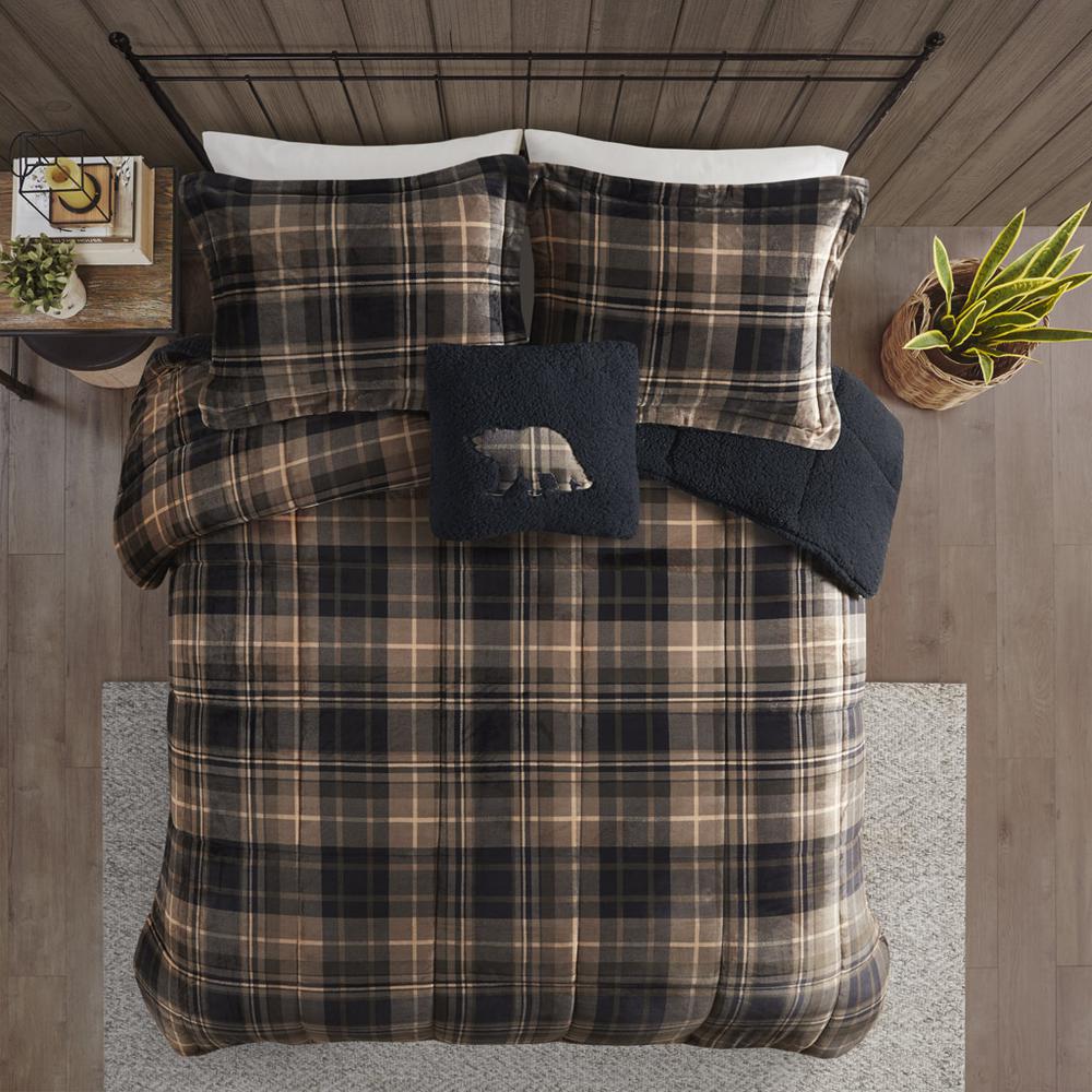 Plush to Sherpa Down Alternative Comforter Set. Picture 3