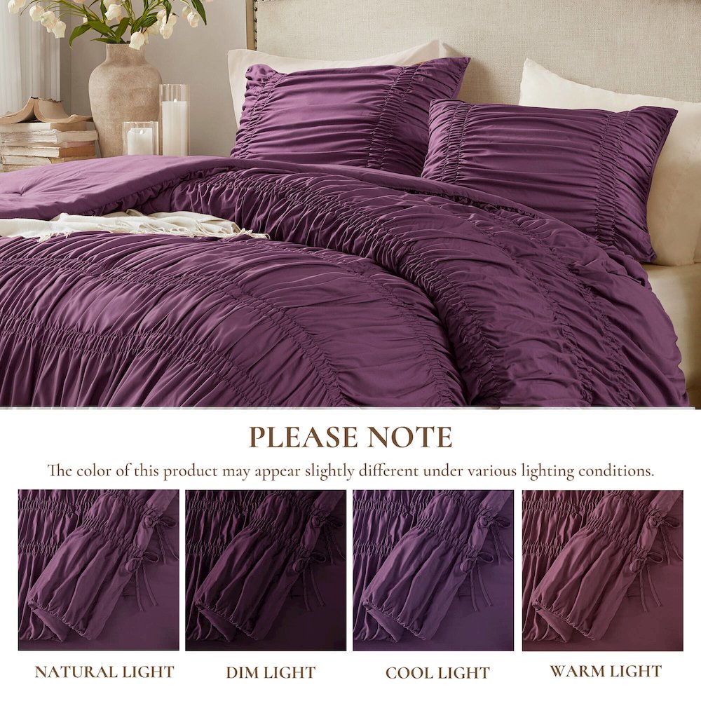 Mia Comforter Set, Purple color. Picture 2