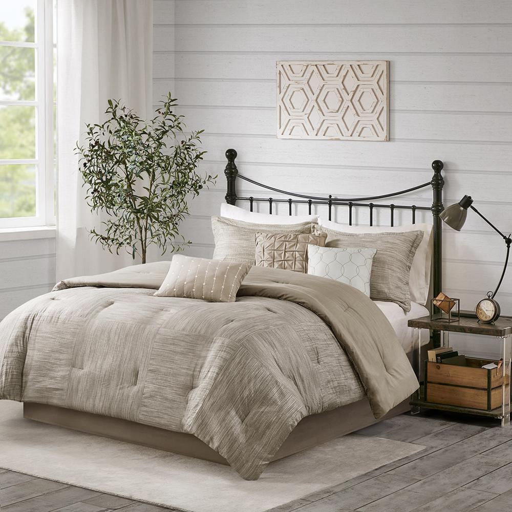 7 Piece Printed Seersucker Comforter Set. Picture 4