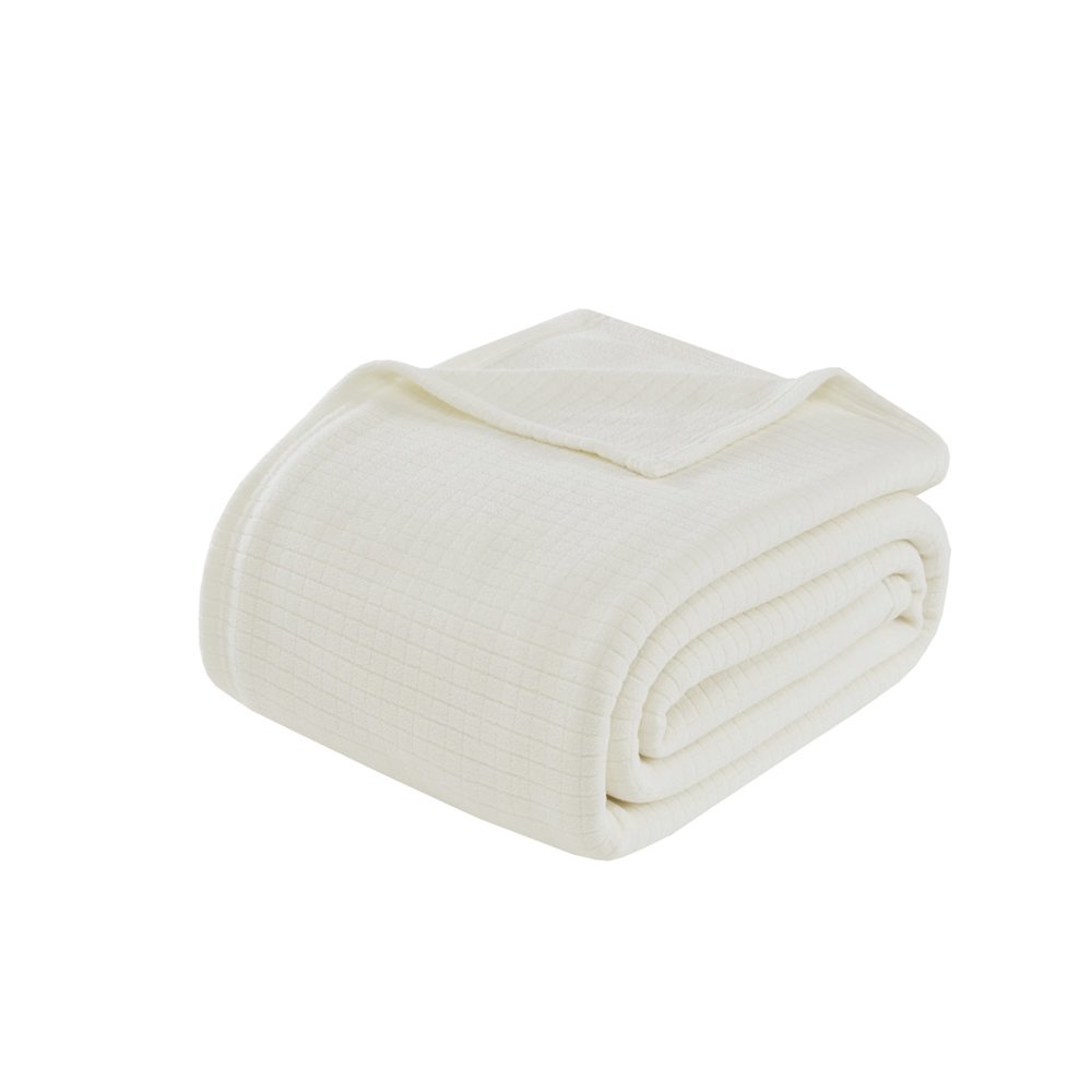 Microfleece Blanket in Ivory Color. Picture 1
