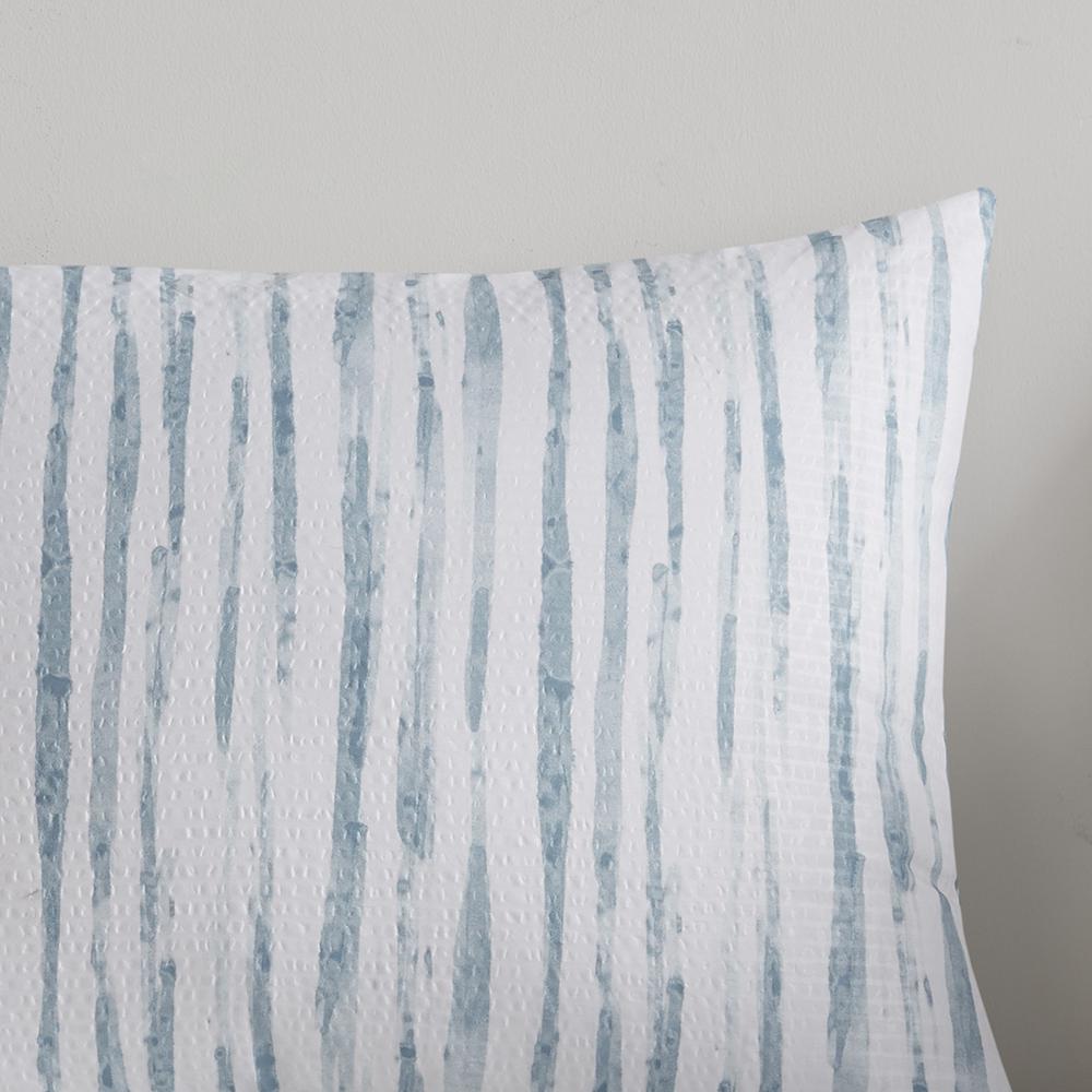 3 Piece Oversized Reversible Seersucker Duvet Cover Mini Set. Picture 1