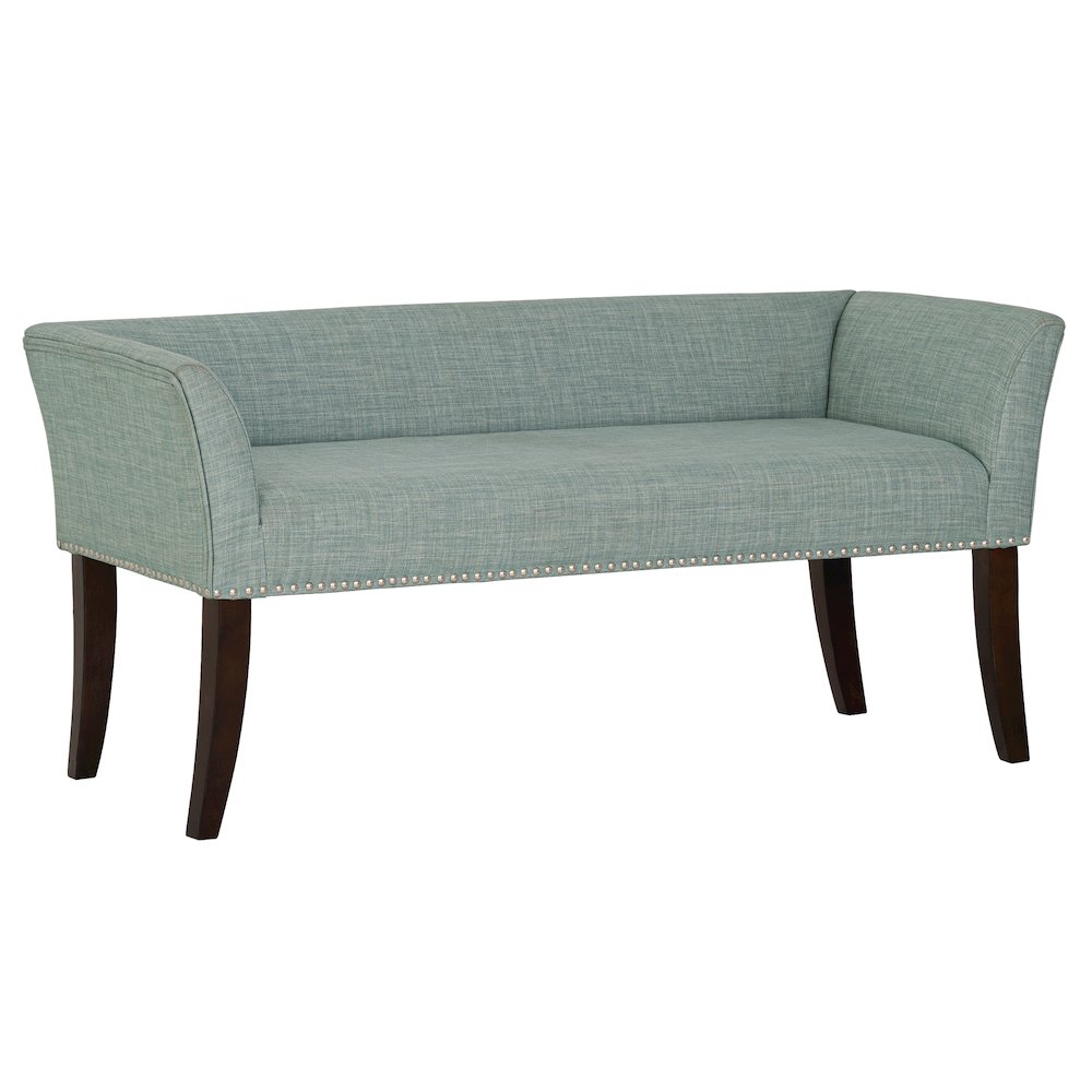 49.5" Upholstered Bench with Back & Wood Legs. Picture 1