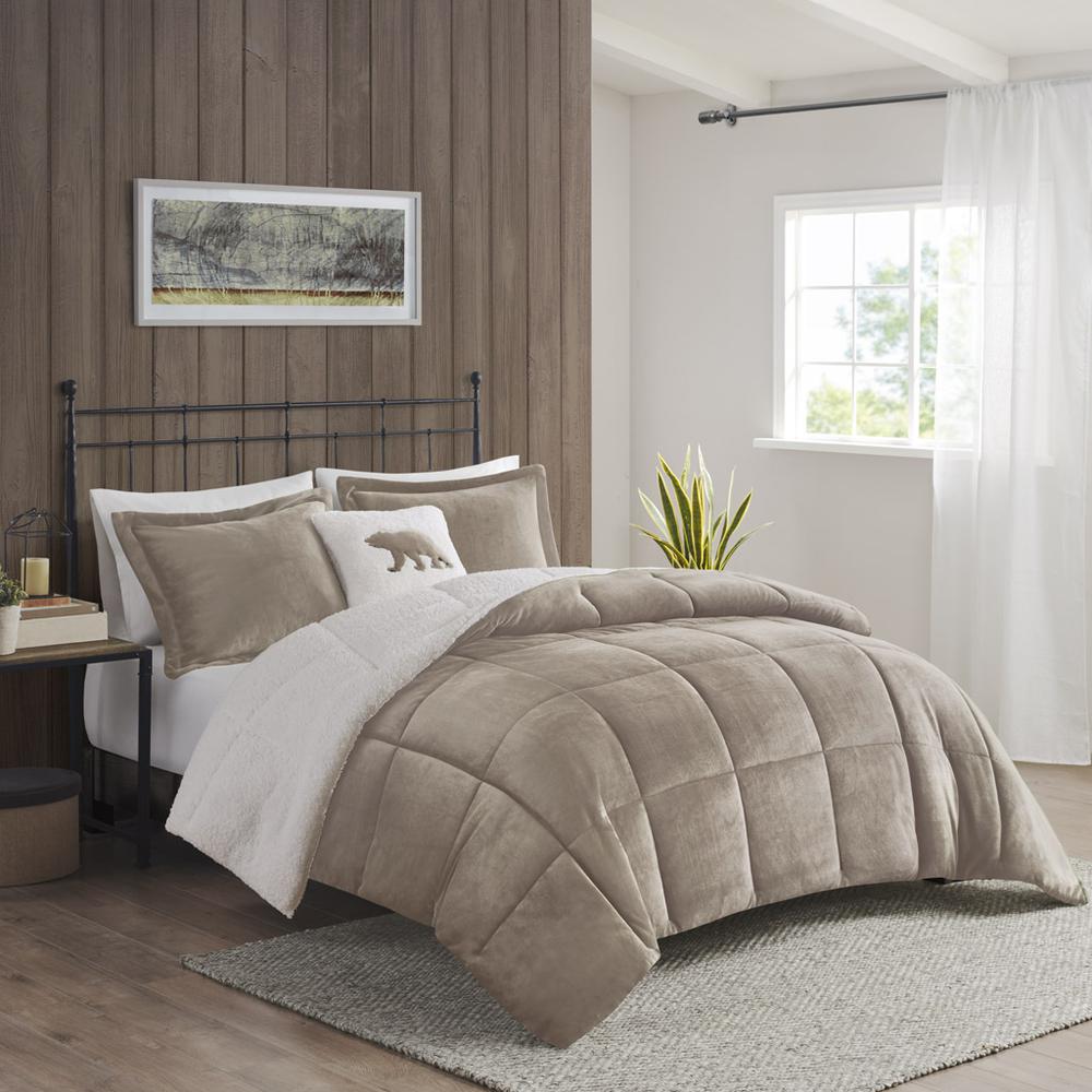 Plush to Sherpa Down Alternative Comforter Set. Picture 4