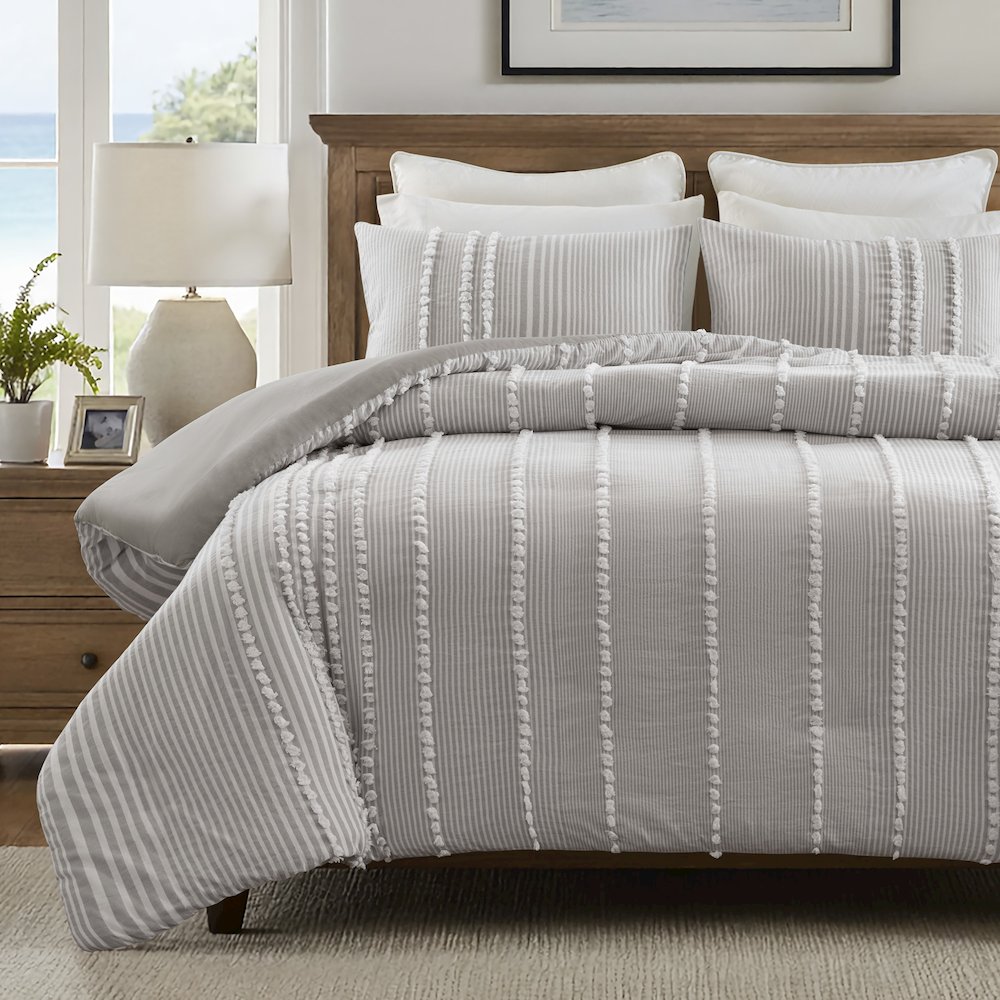 Anslee 3 Piece Cotton Yarn Dyed Duvet Cover Set. Picture 1