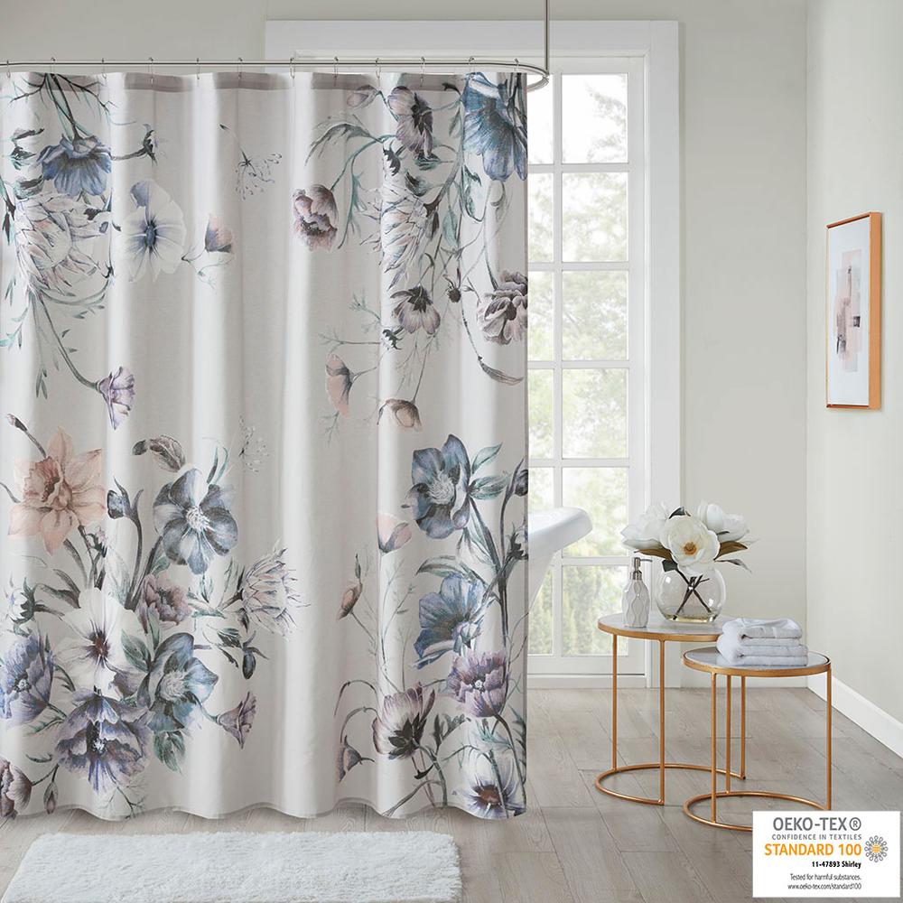 Printed Cotton Shower Curtain. Picture 2