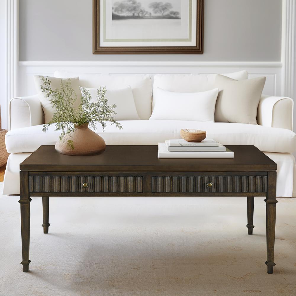Fluted 2-drawer Coffee Table. Picture 4
