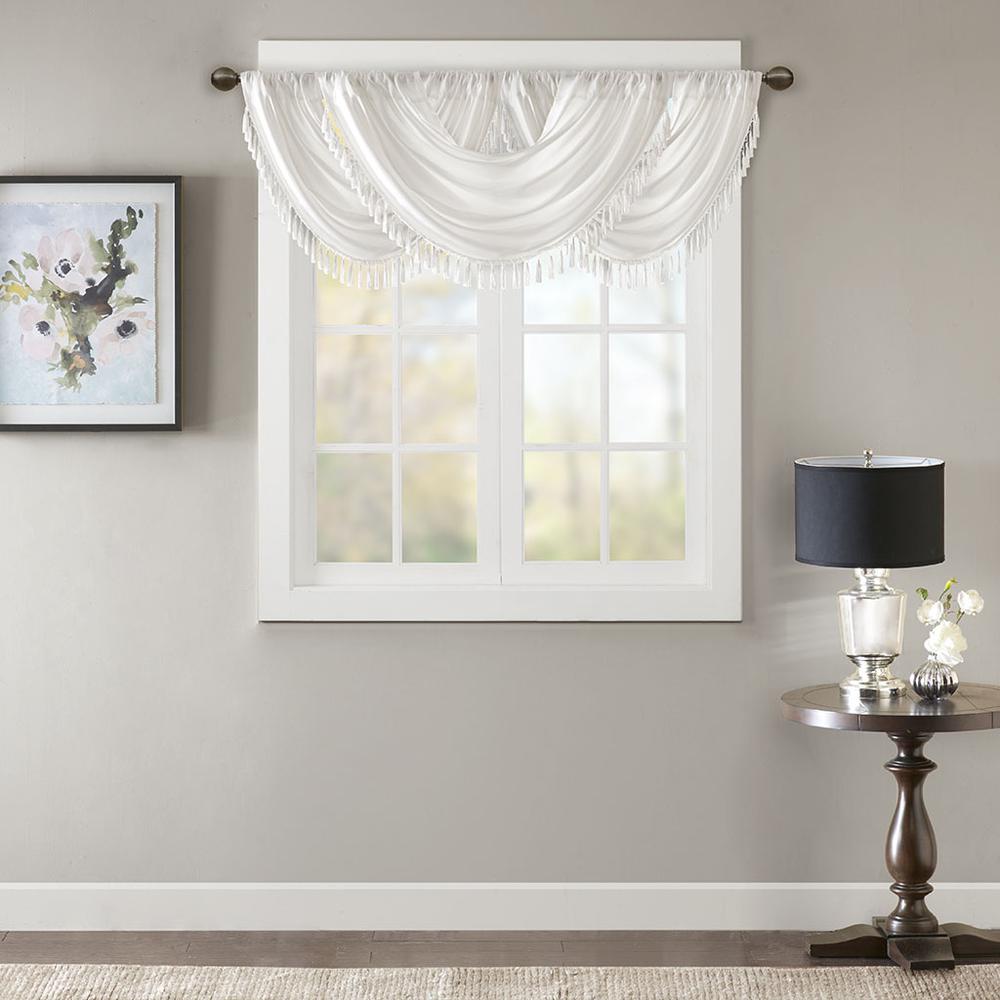Faux Silk Waterfall Embellished Valance. Picture 4