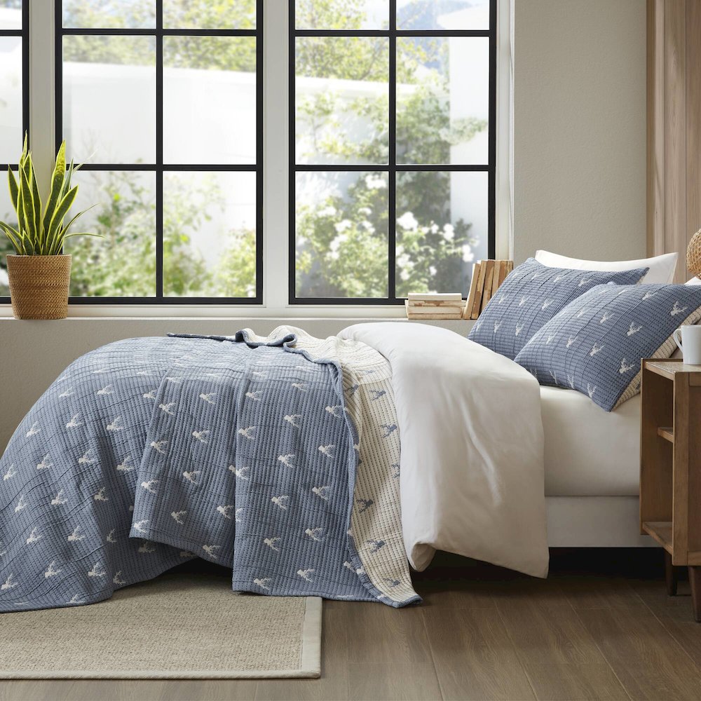 Keystone Coverlet Set, Blue color. Picture 4