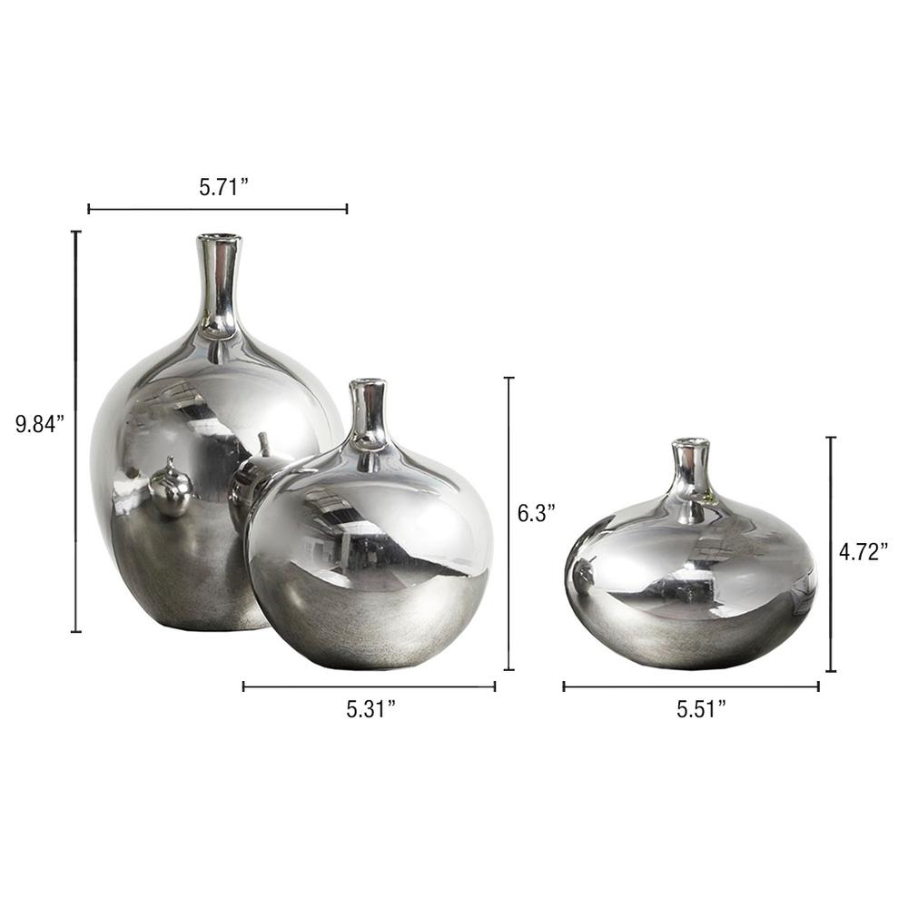 Mirrored Ceramic Decorative Vases 3-piece set. Picture 1