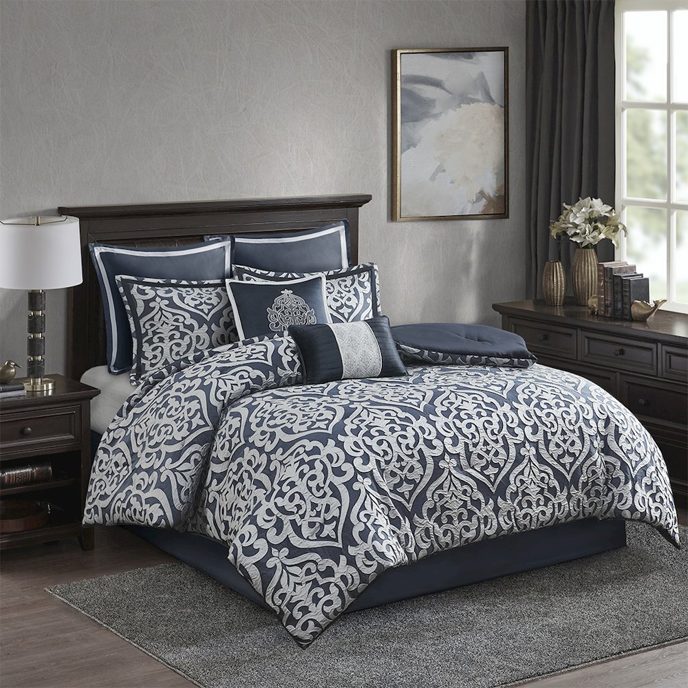 8 Piece Jacquard Comforter Set. Picture 4