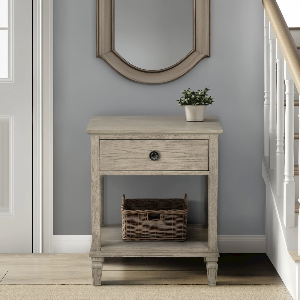 Victoria Bedside Table, Reclaimed Grey color. Picture 3