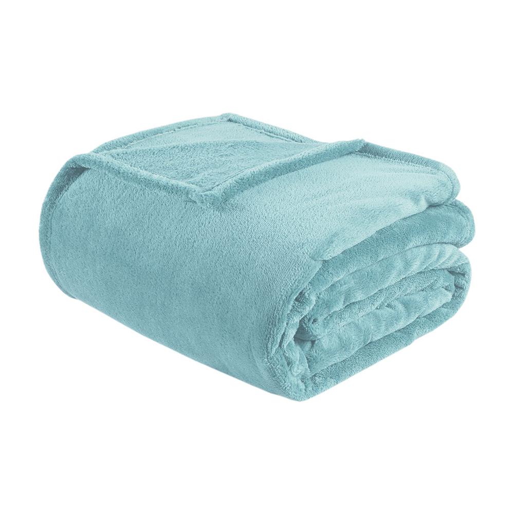 Aqua Microlight Plush Oversized Blanket, Belen Kox. Picture 1