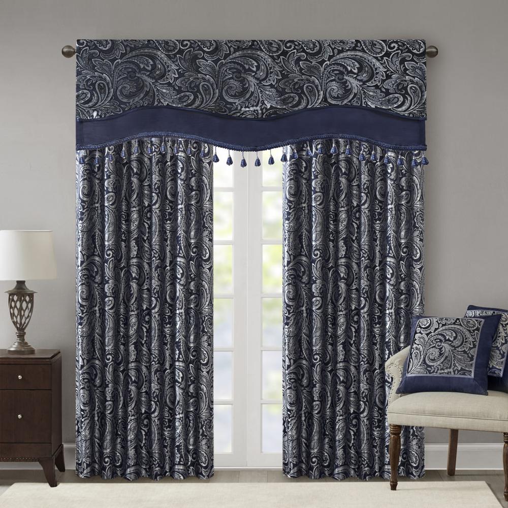Jacquard Window Rod Pocket Valance With Beads. Picture 5