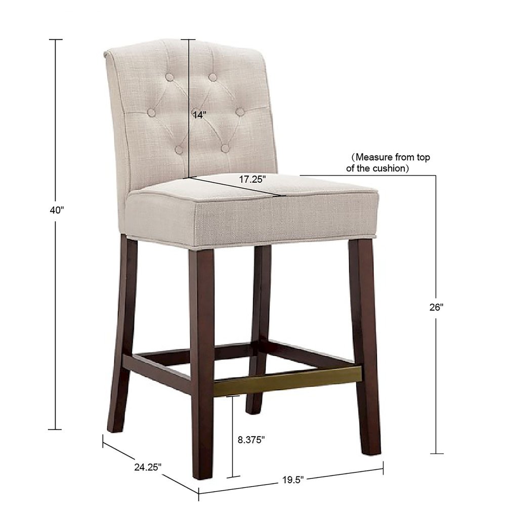 Tufted Counter Stool. Picture 1