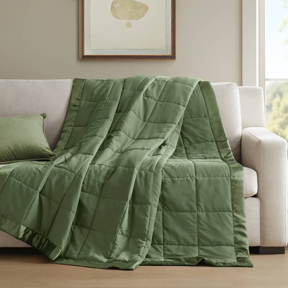 Windom Lightweight Down Alternative Blanket with Satin Trim. Picture 2