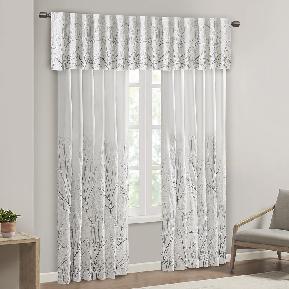 Faux Silk Embroidered Window Valance. Picture 2