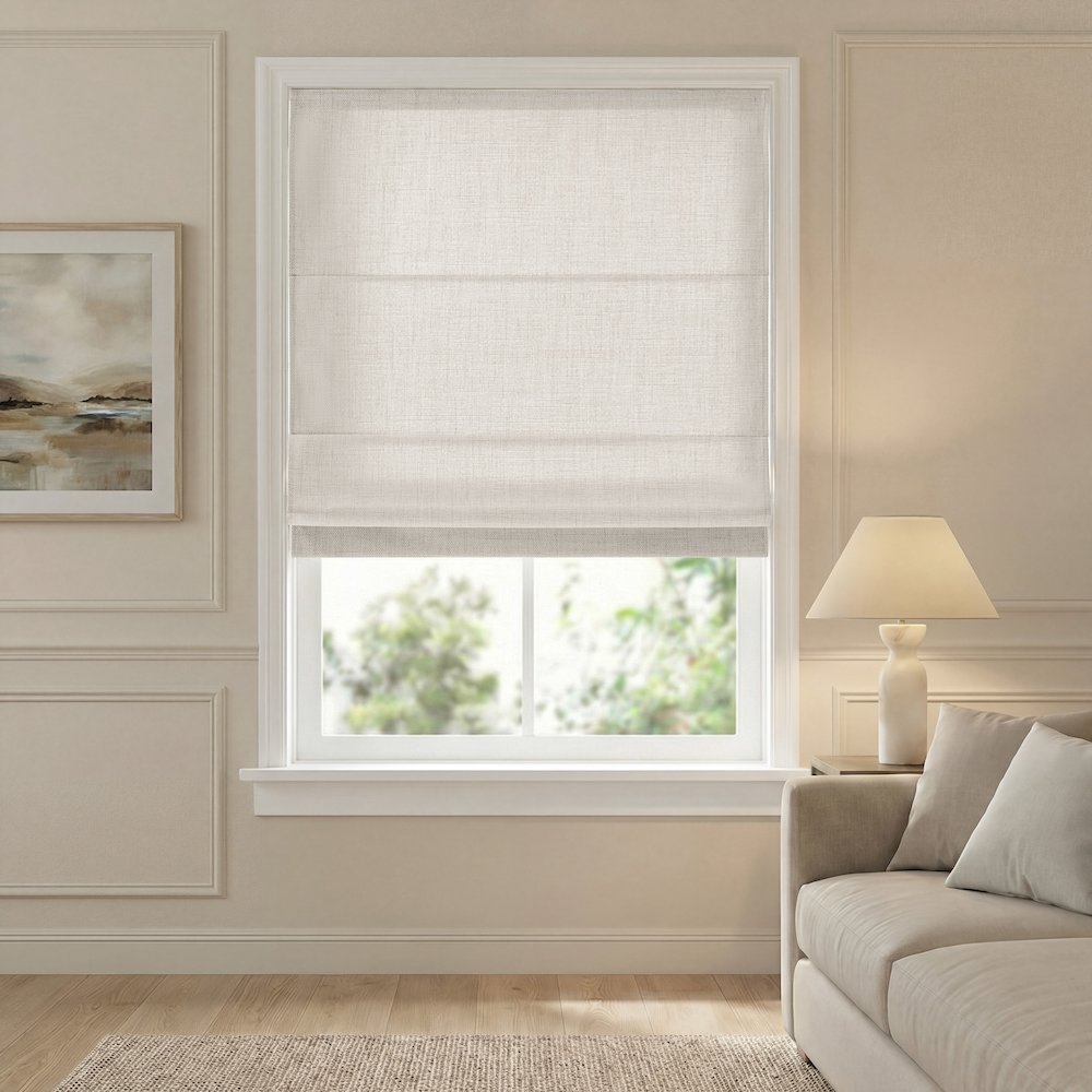 Mira Cordless Roman Shade. Picture 1