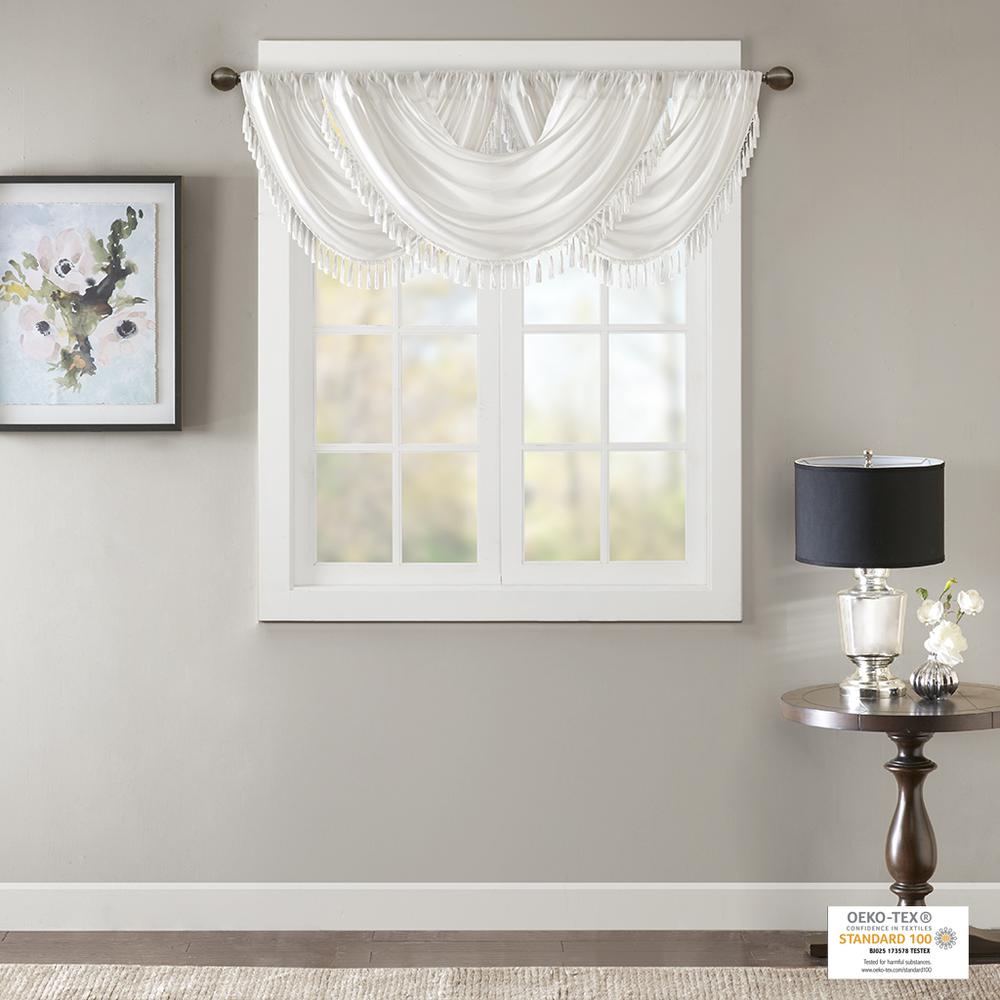 Faux Silk Waterfall Embellished Valance. Picture 2