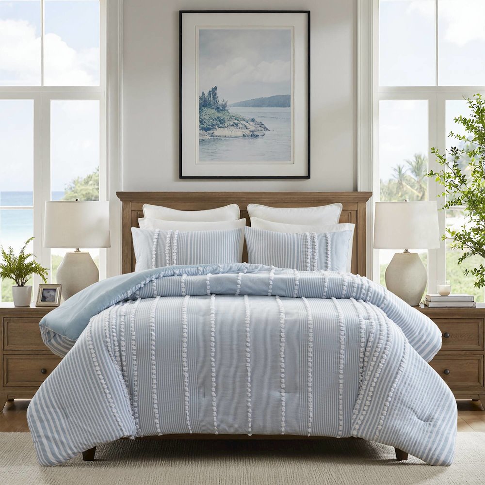 Anslee 3 Piece Cotton Yarn Dyed Comforter Set. Picture 1