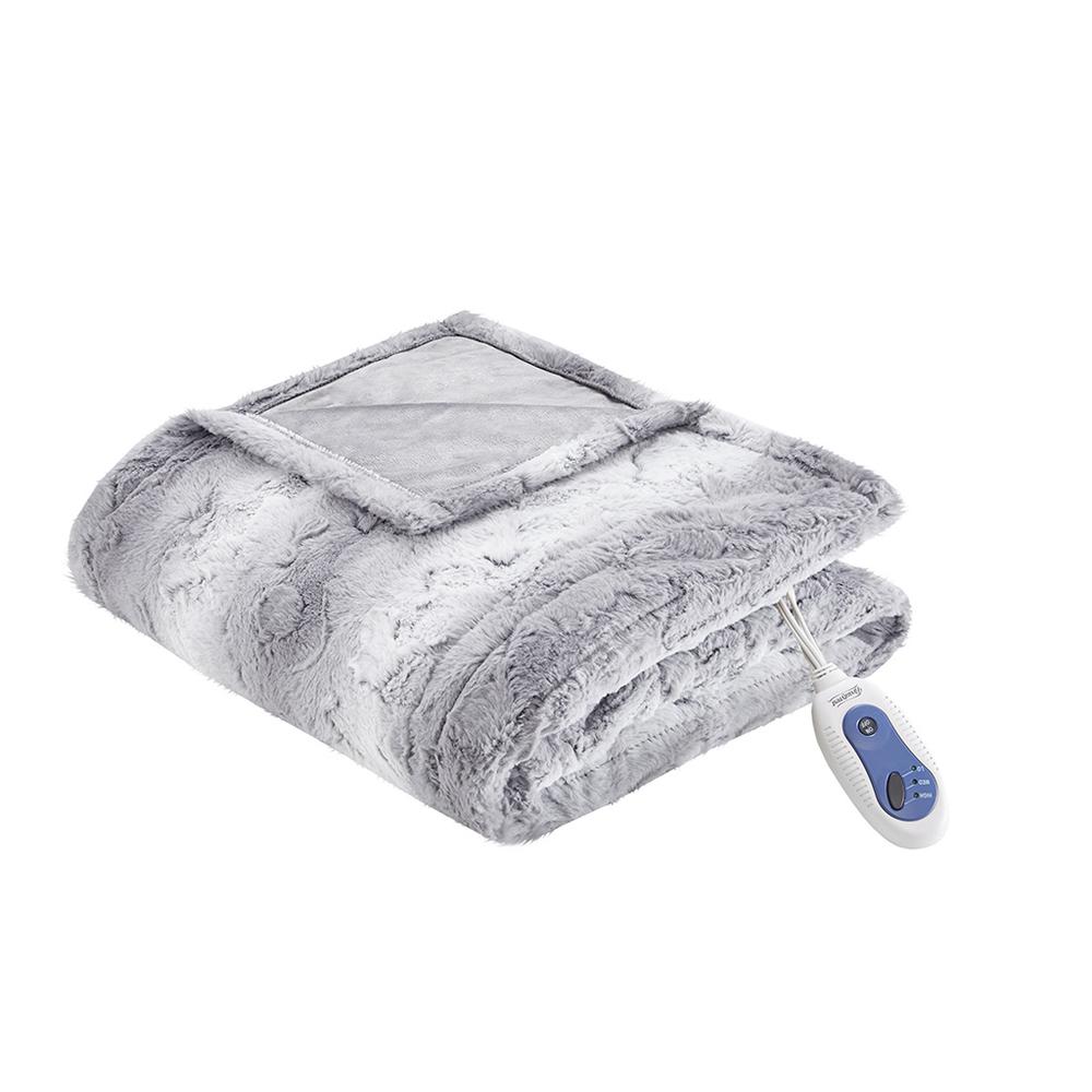 Oversized Faux Fur Heated Throw. Picture 1