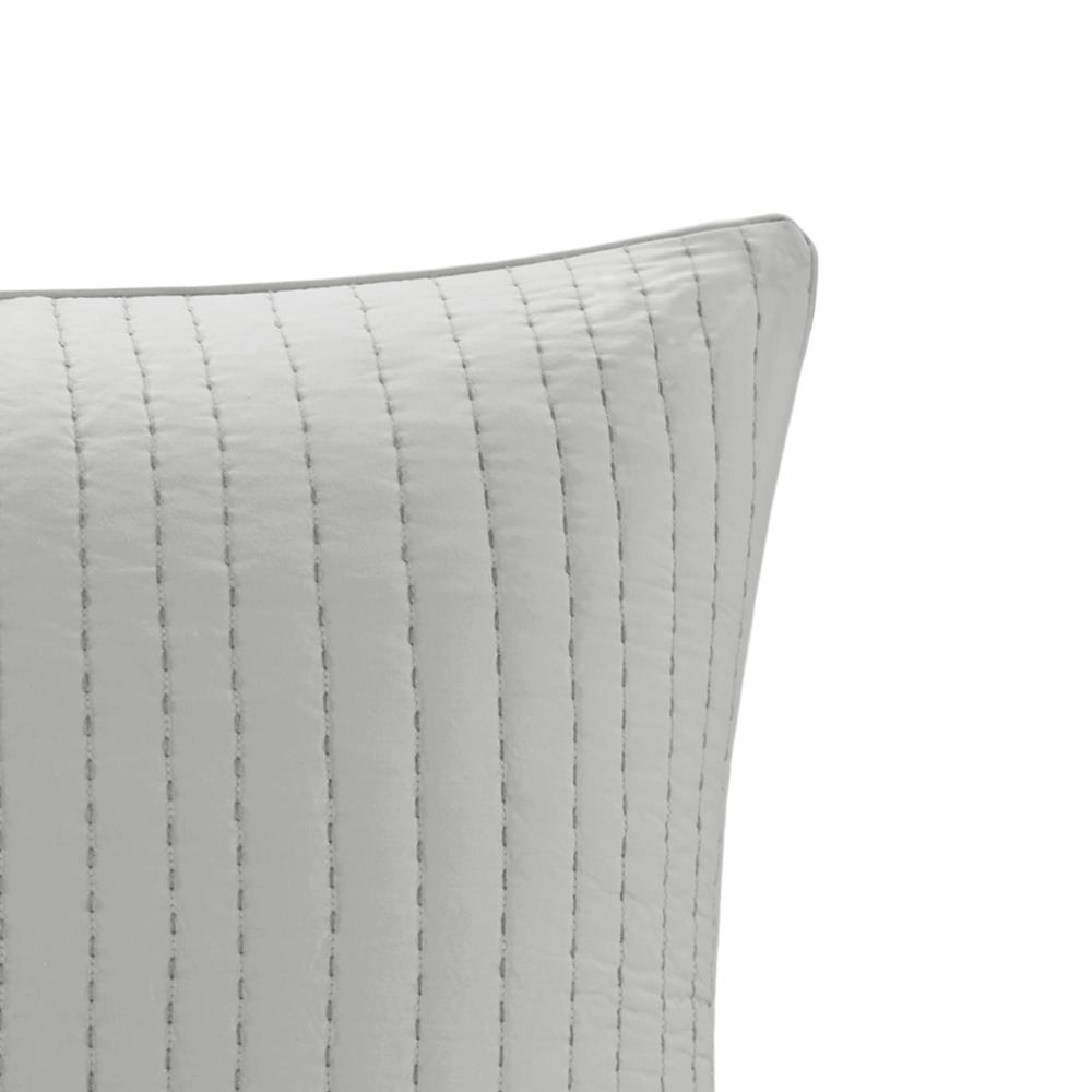 Camila Cotton Quilted Euro Sham, Grey color. Picture 2