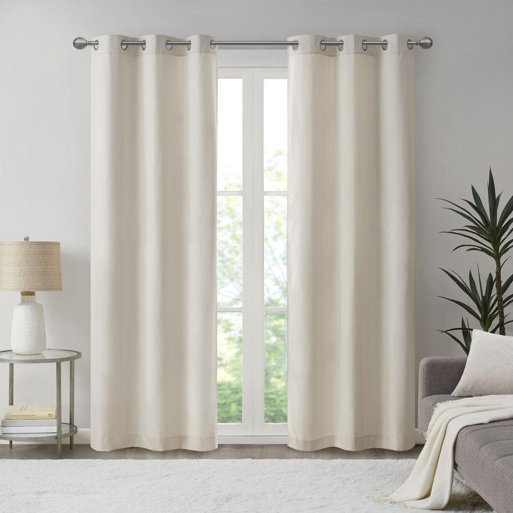 Basketweave Room Darkening Curtain Panel Pair. Picture 4