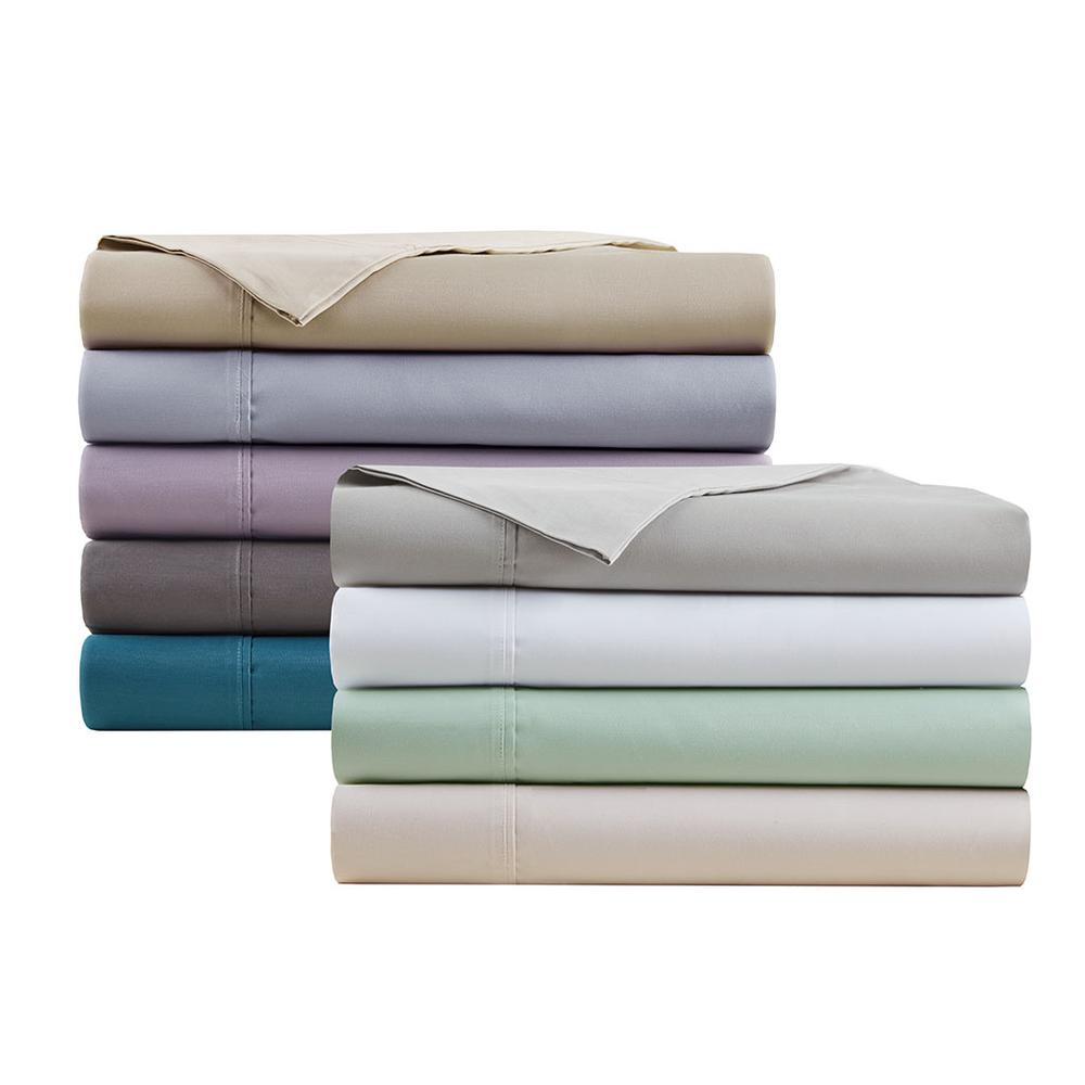 600 Thread Count Cooling Cotton Blend 4 PC Sheet Set, Charcoal color. Picture 2