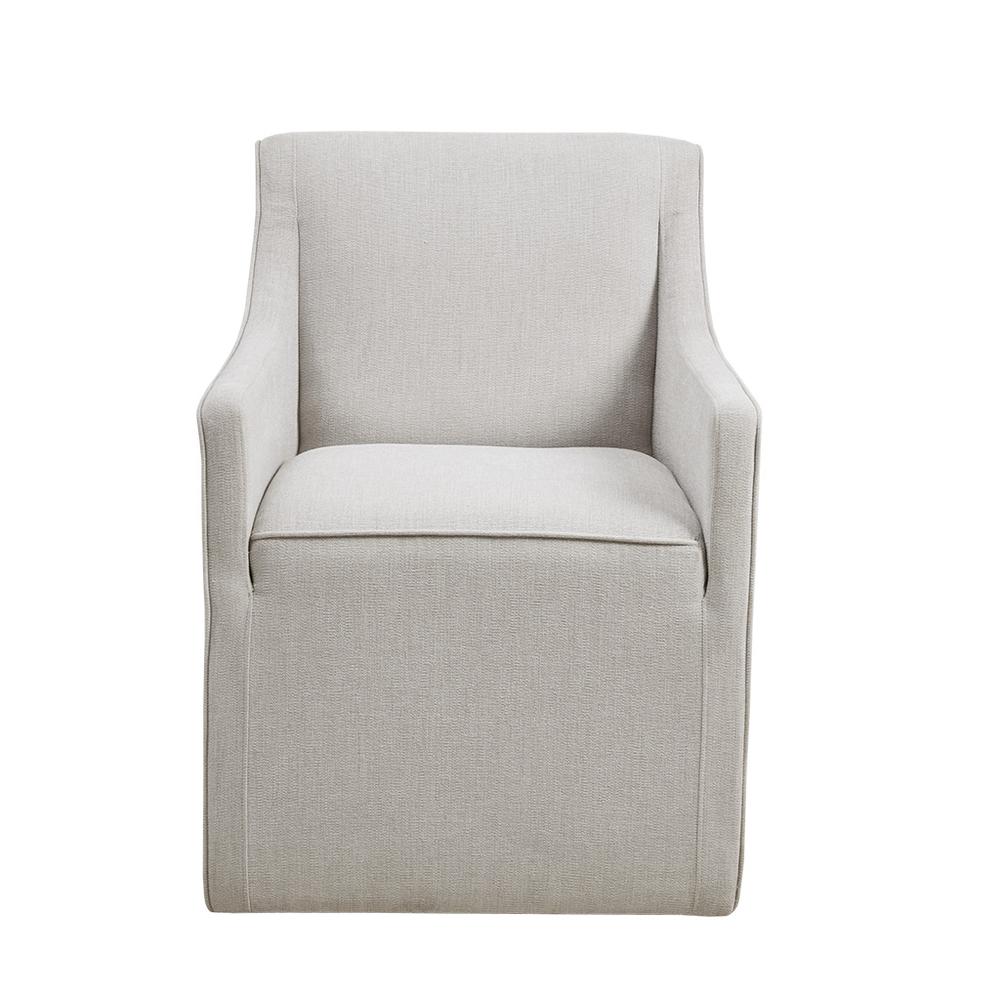 Skirted Dining Arm Chair with Casters. Picture 1