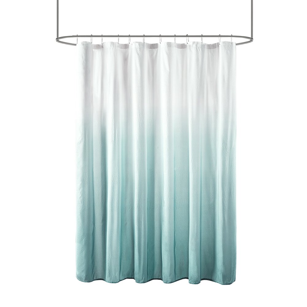 Ombre Printed Seersucker Shower Curtain. Picture 1