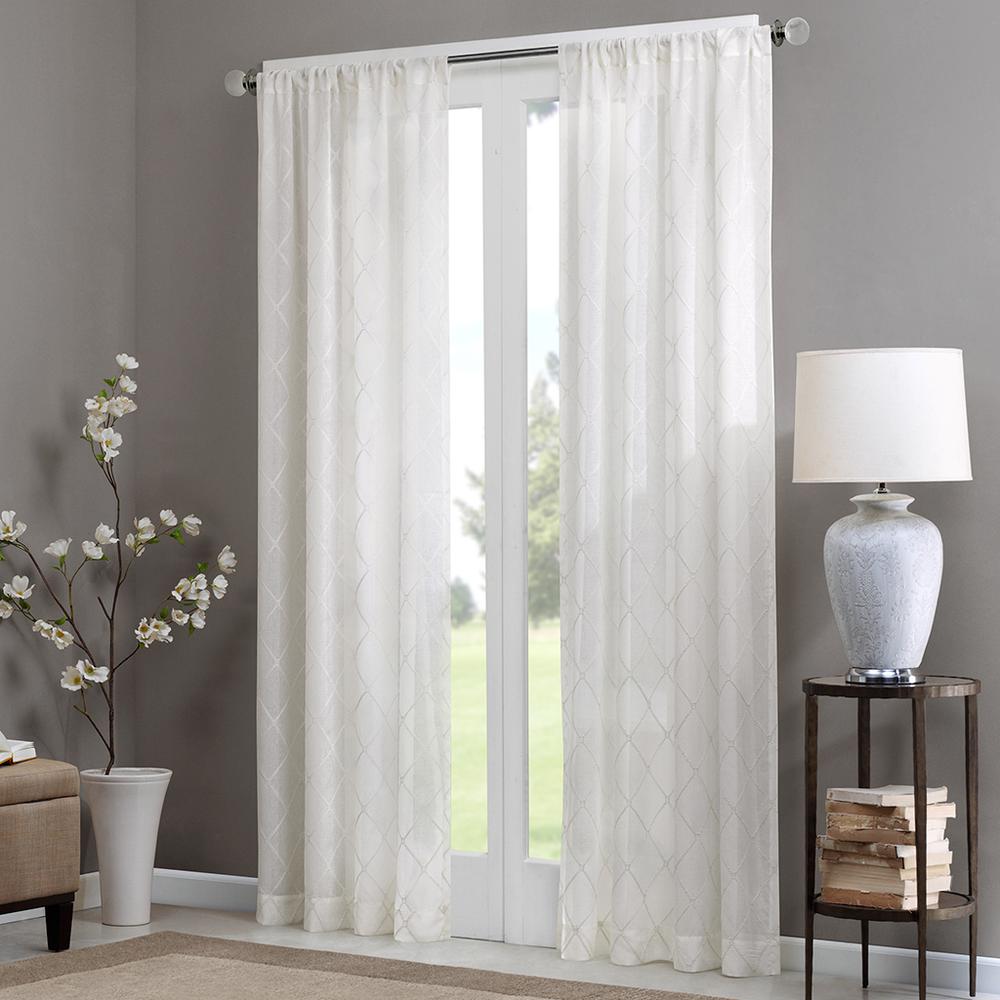 Diamond Sheer Window Curtain Panel. Picture 4