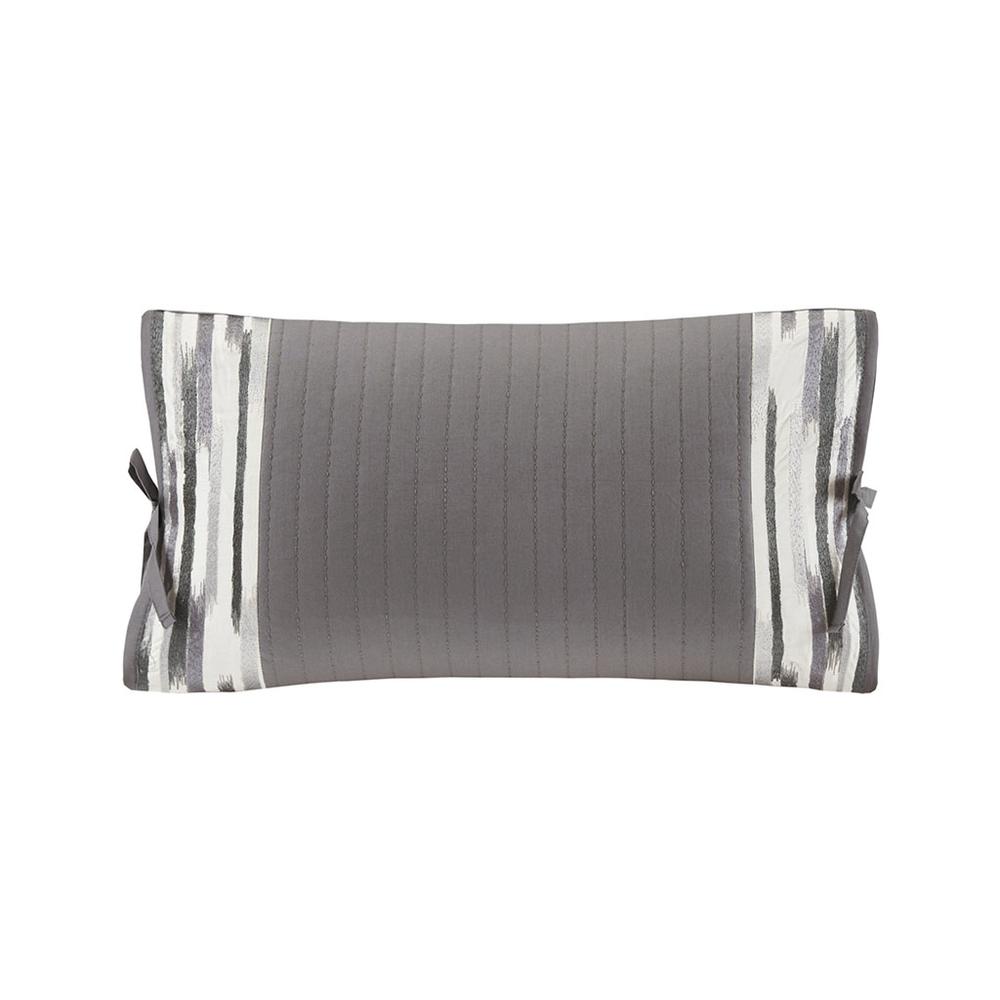 Embroidered Cotton Oblong Decorative Pillow. Picture 3