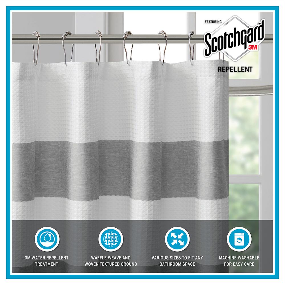 Blue Spa Waffle Shower Curtain, Belen Kox. Picture 3