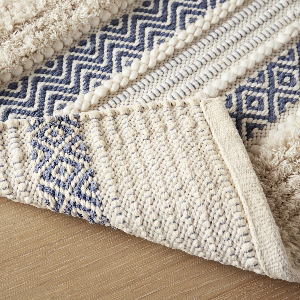 Asher Woven Texture Stripe Bath Rug. Picture 4