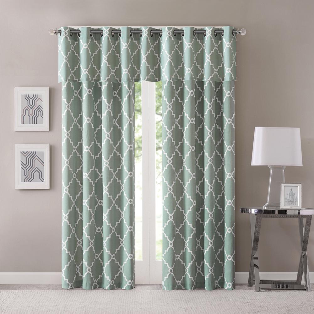 Fretwork Print Grommet Top Window Valance. Picture 5