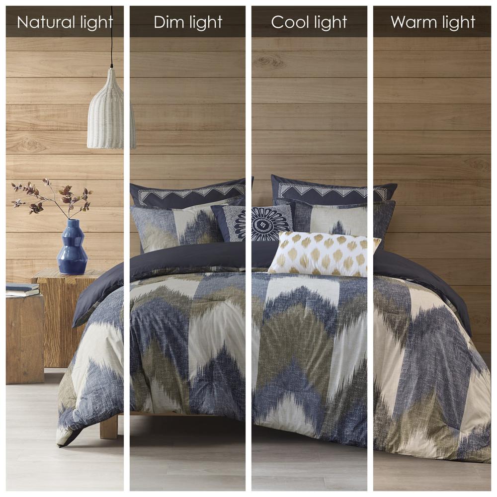 Alpine 3 Piece Comforter Mini Set, Navy color. Picture 1