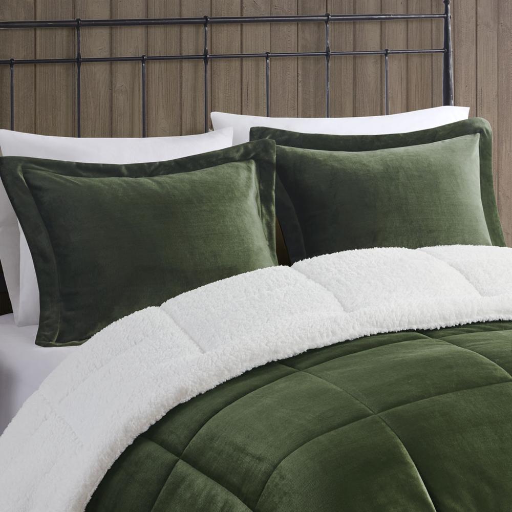 Plush to Sherpa Down Alternative Comforter Set. Picture 5