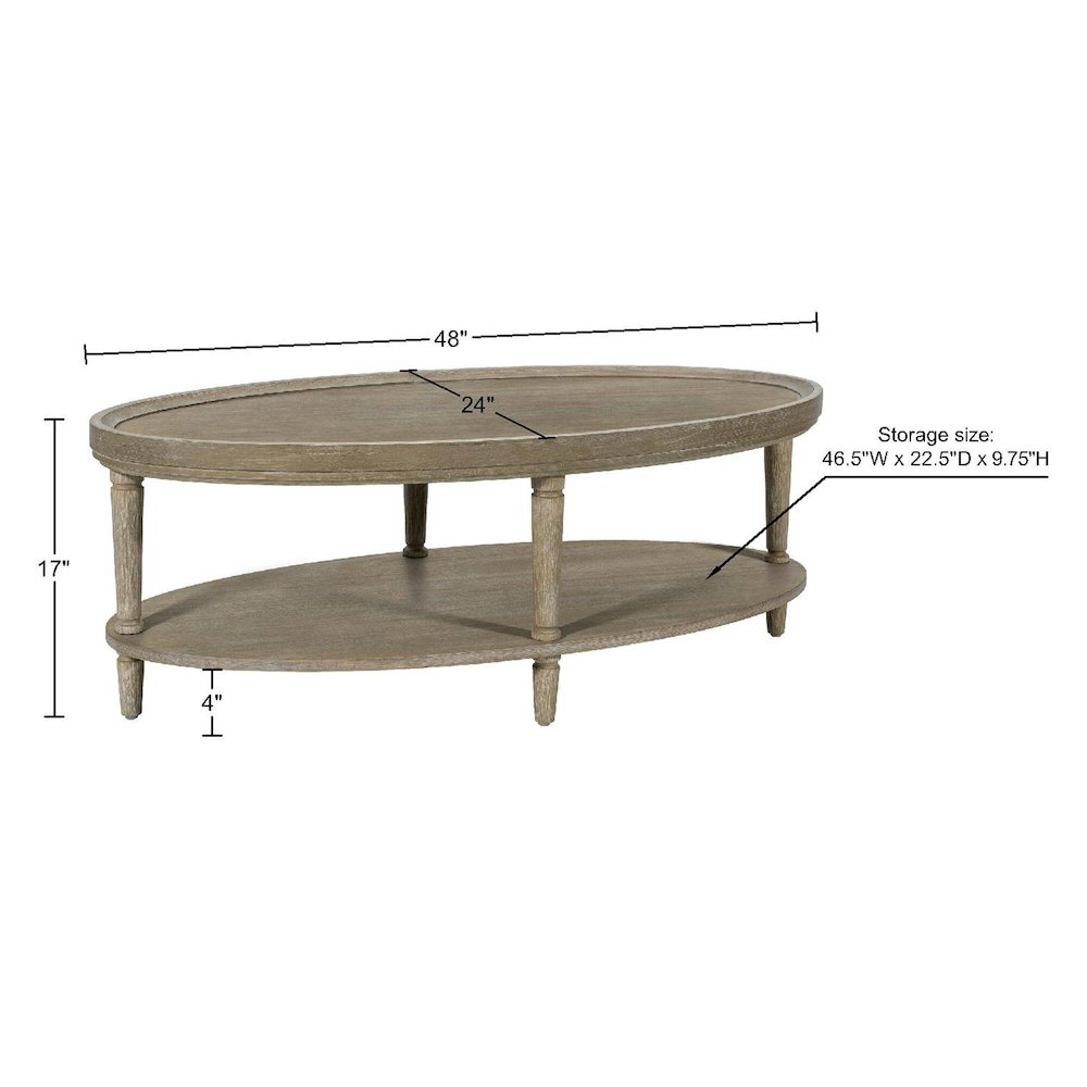 Oval Coffee Table with Shelf. Picture 3