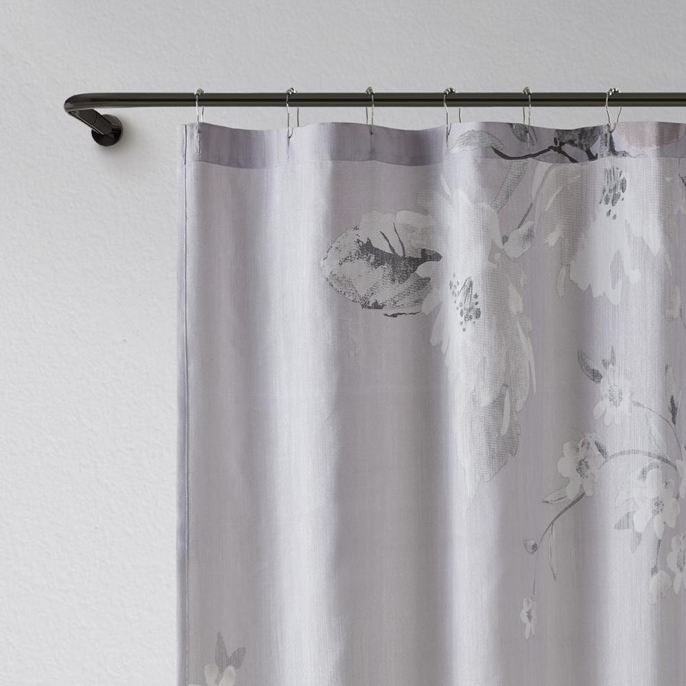 Floral Printed Cotton Shower Curtain. Picture 2