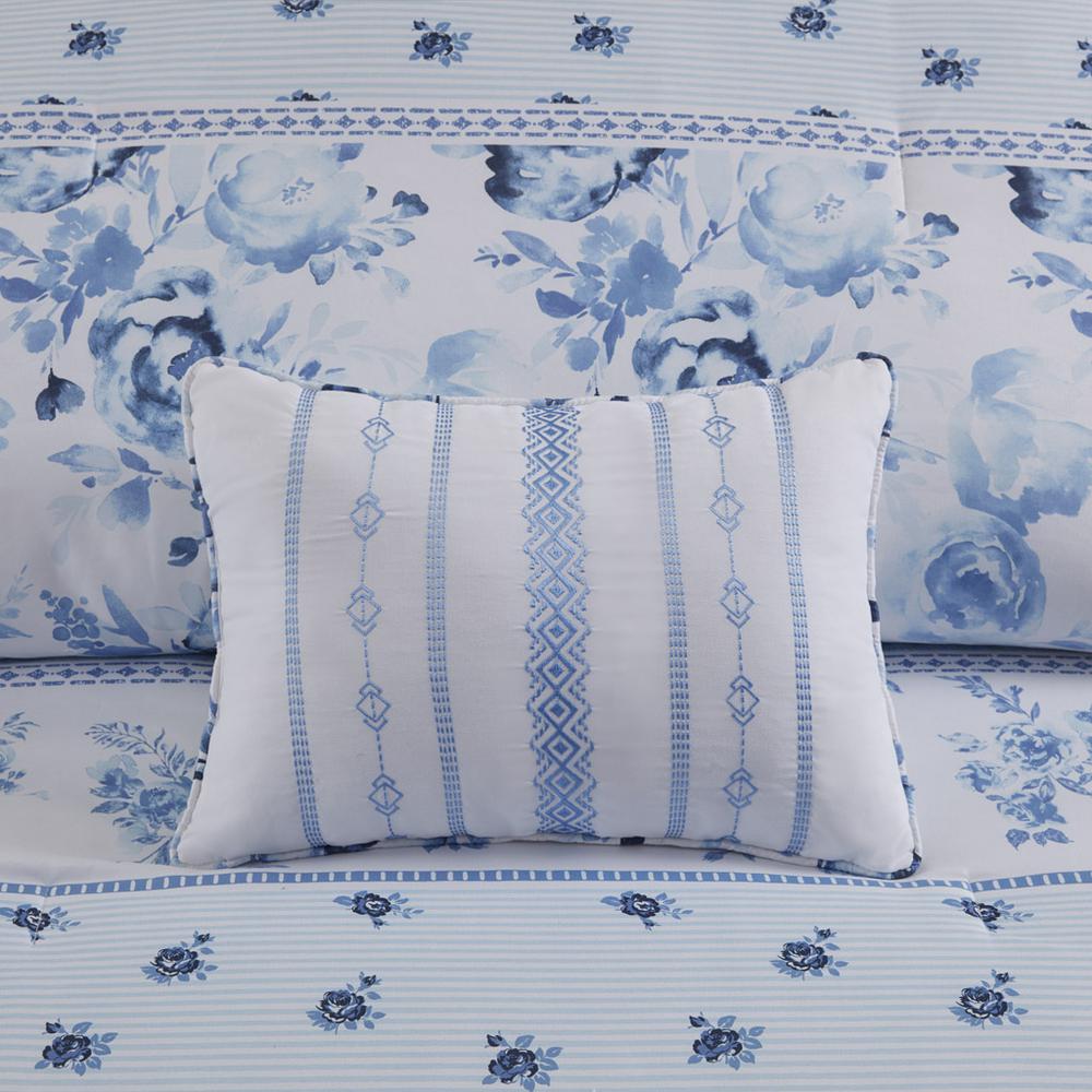 Floral Striped Comforter Set. Picture 3