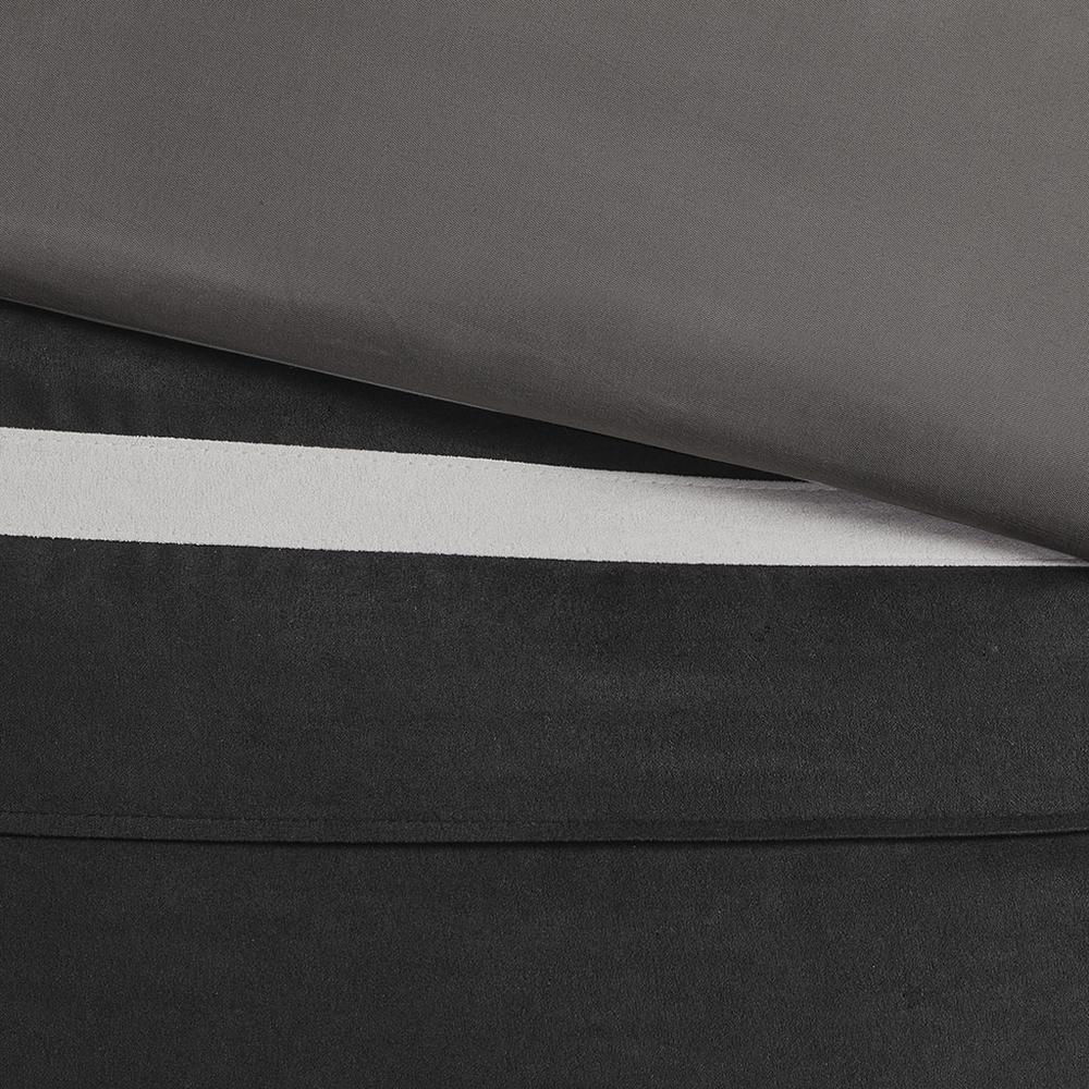 Palmer 7 Piece Faux Suede Comforter Set, Black color. Picture 5