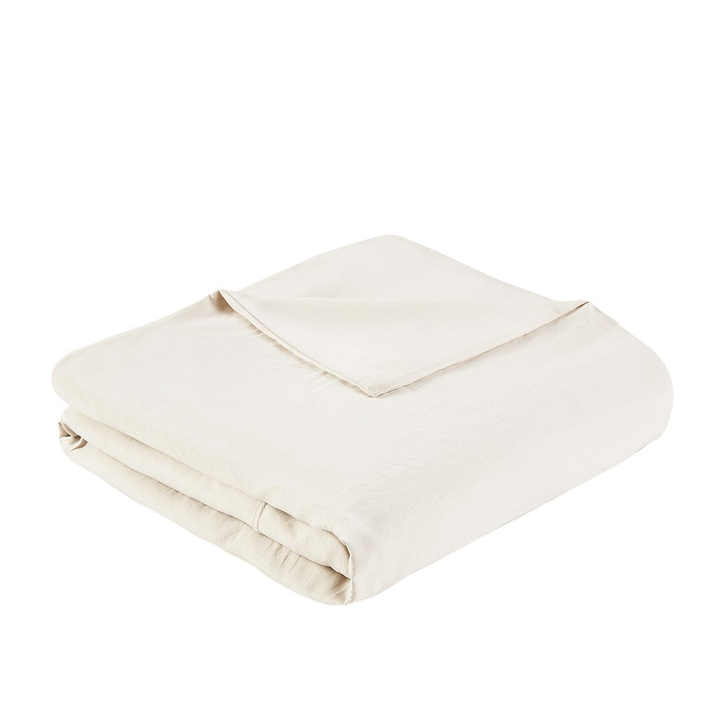 Porter Soft Washed Pleated Duvet Cover Set, Neutral color. Picture 2