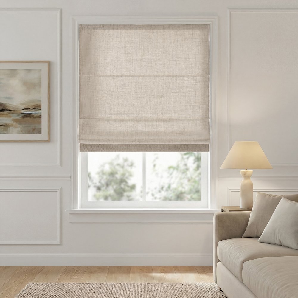 Mira Cordless Roman Shade. Picture 1
